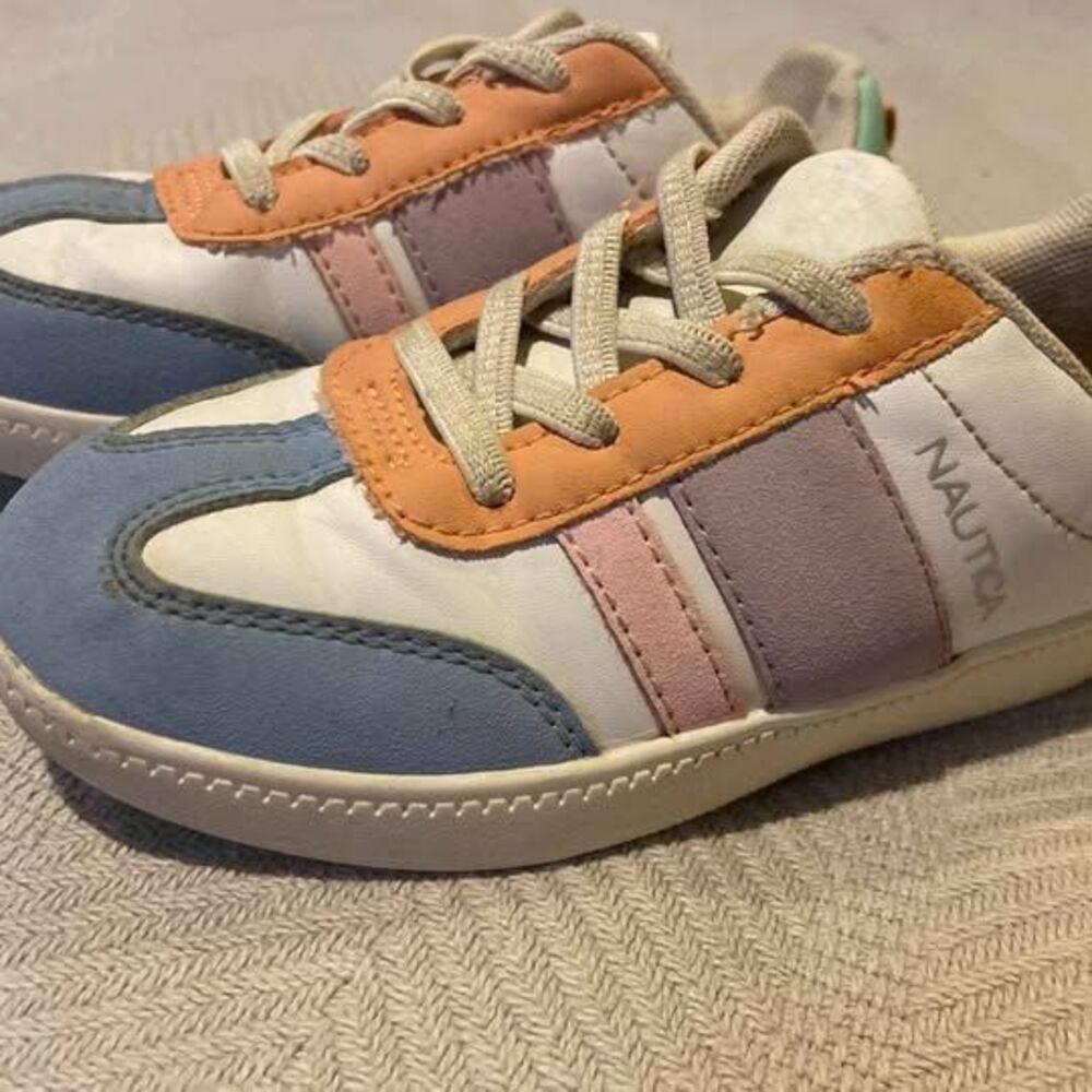 Girl's Size 10 Nautica Pastel Colorblock Lace Up Sneakers